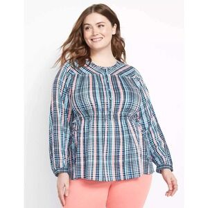 No-Peek Button-Front‎ Waist Detail Blouse